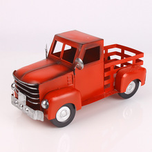 汽车模型摆件铁皮车老爷车样板房铁艺卡车圣诞装饰品圣诞氛围