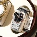P786 rose gold black steel belt model