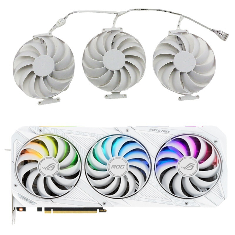 Applicable to Asus ROG STRIX RTX3070 3080Ti 3090White 6700 6800 graphics card fan
