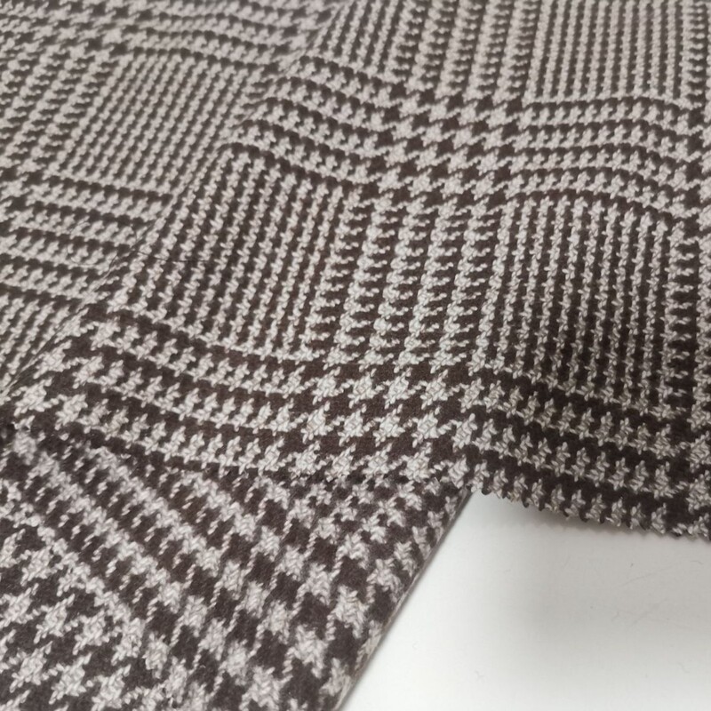 Branded Brown Cashmere Plaid Wool Fabric Branded Brown Cashmere Plaid Wool Fabric