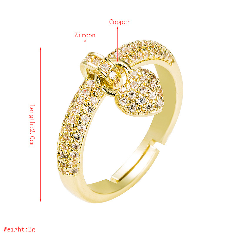 Anillo De Circonita De Cobre Simple Love display picture 1