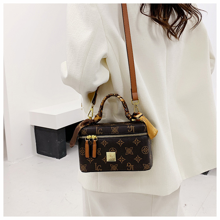 Borsa transfrontaliera, trama alla moda, popolare borsa a tracolla da donna, borsa con stampa retrò, versatile borsa cosmetica in stile coreano per donna_voghion.com