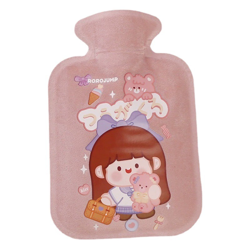 Пользовательские новые короткие плюшевые грелки, наполненные водой, нагретые водяные мешки, нагретые водяными мешками, напечатанные LOGO, теплые ручные сокровища