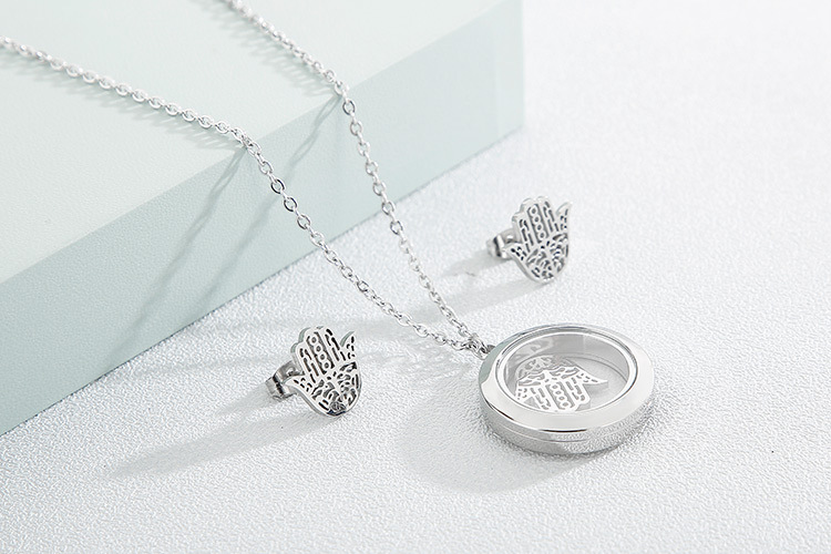 new fashion stainless steel clavicle chain necklace earrings sets accessories