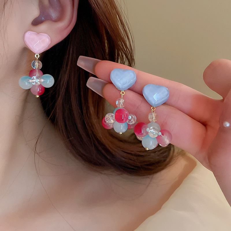 35g Weight Drop Earrings Classification 1 Pair Simple Style Heart Shape Enamel Alloy Drop Earrings