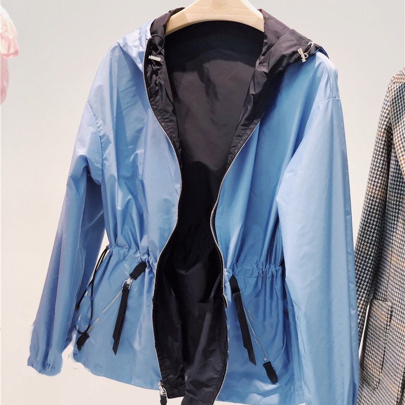 Women's Slim-fit Slim-fit Slim-fit Thin Hooded Windbreaker Jacket for in stock