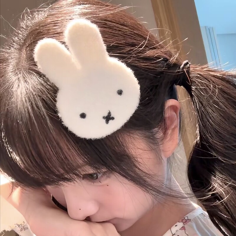 可爱米菲兔刘海贴甜美少女心魔术贴卡通ins风百搭敷面膜发饰新款|undefined