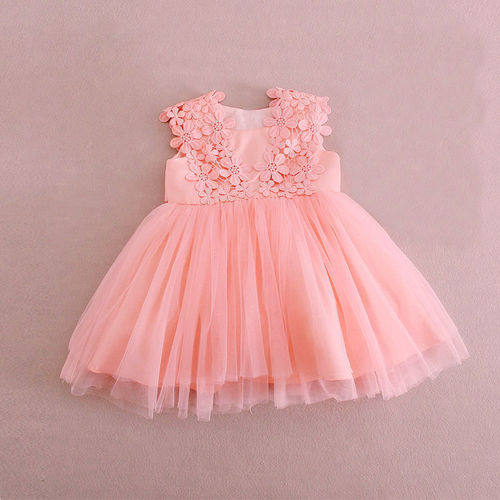 Spring and Autumn Girls Flower Girl Birthday Dress Children's Birthday Full Moon Stylish Soft Lace Princess Dress Infant Linked Trendy