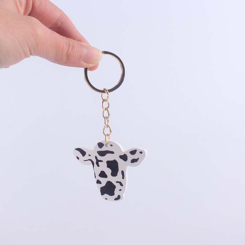 Cute Cows Wood Unisex Keychain display picture 4