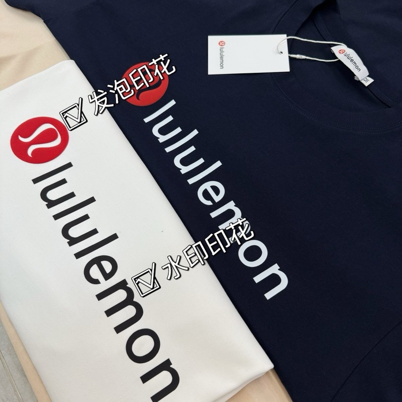 跨境lulu 25ss露露新款logo字母印花短袖 情侣宽松休闲百搭半袖|undefined