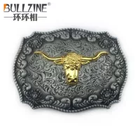 BULLZINE в наличии цинковый сплав Western Denim Золотая коровья голова пряжка для ремня Внешняя торговля трансграничные поставки электронной коммерции