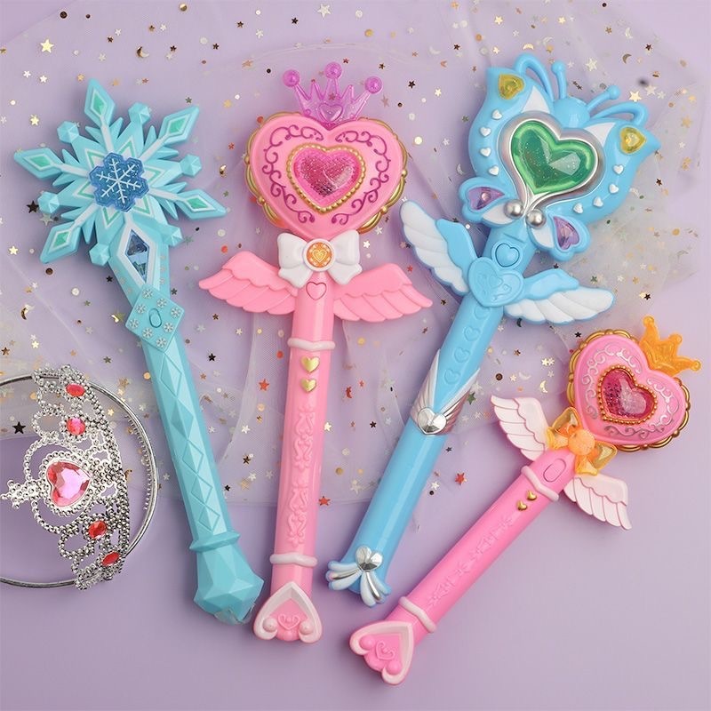 Children's Little Princess Magic Wand, Flashing Wand, Music Girl Fairy Wand, Stall Toys, Gifts, Night Market Wholesale