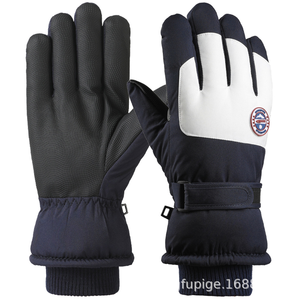 Guantes de esquí para hombres y mujeres en invierno, resistentes al viento y al frío, guantes cálidos con forro polar y engrosados, guantes antideslizantes con pantalla táctil para ciclismo al aire libre