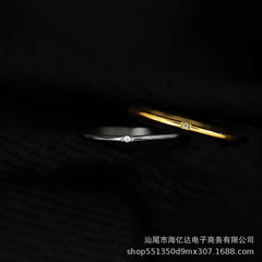 極細！戒指女小眾設計輕奢鋯石簡約素圈2022年新款潮學生單鑽指環