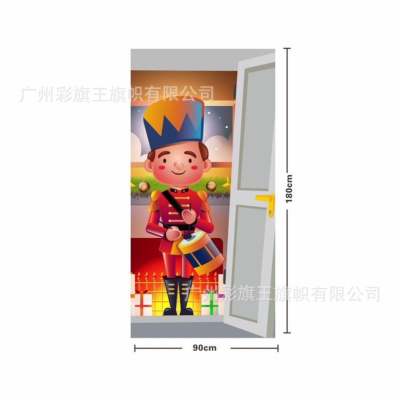 Transfronterizo Amazon Santa Claus puerta cubierta cortina Navidad atmósfera decoración de la fiesta diseño marco de puerta fondo pegatinas de puerta