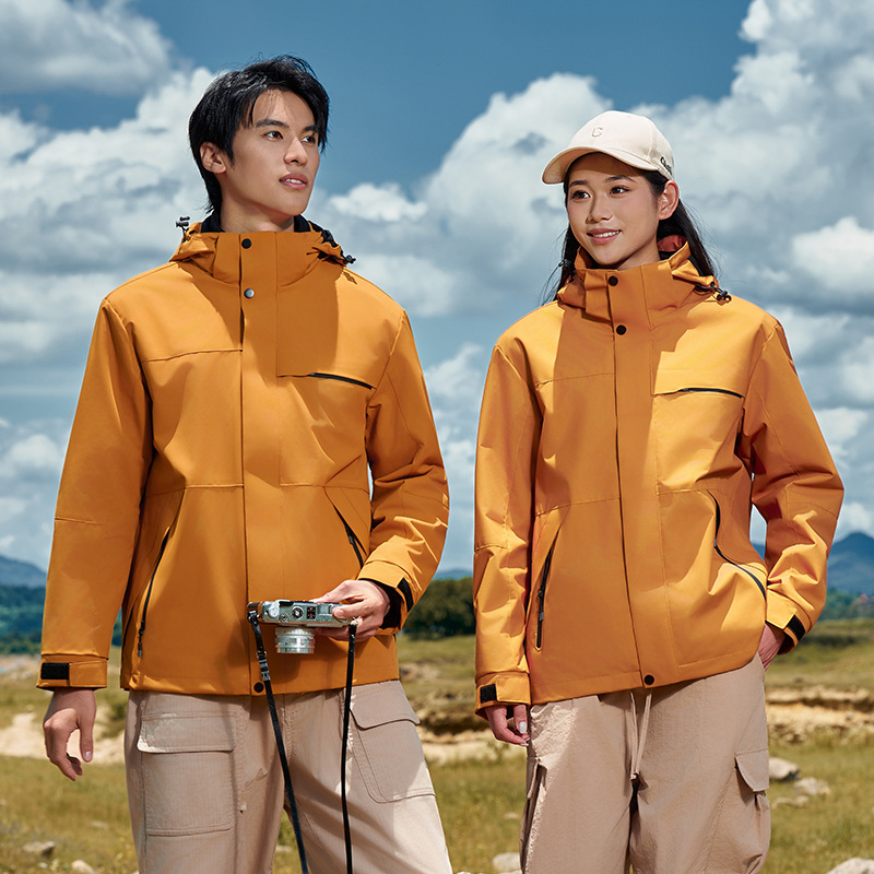 韓国版の男性と女性のアウトドア新作ジャケット スリーインワン防風防寒ジャケット カップル登山スキージャケット|undefined