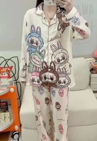 工場卸売りpyjamas日系アニメ布丁犬パジャマ女春秋綿長袖長ズボンカバー対外貿易|undefined