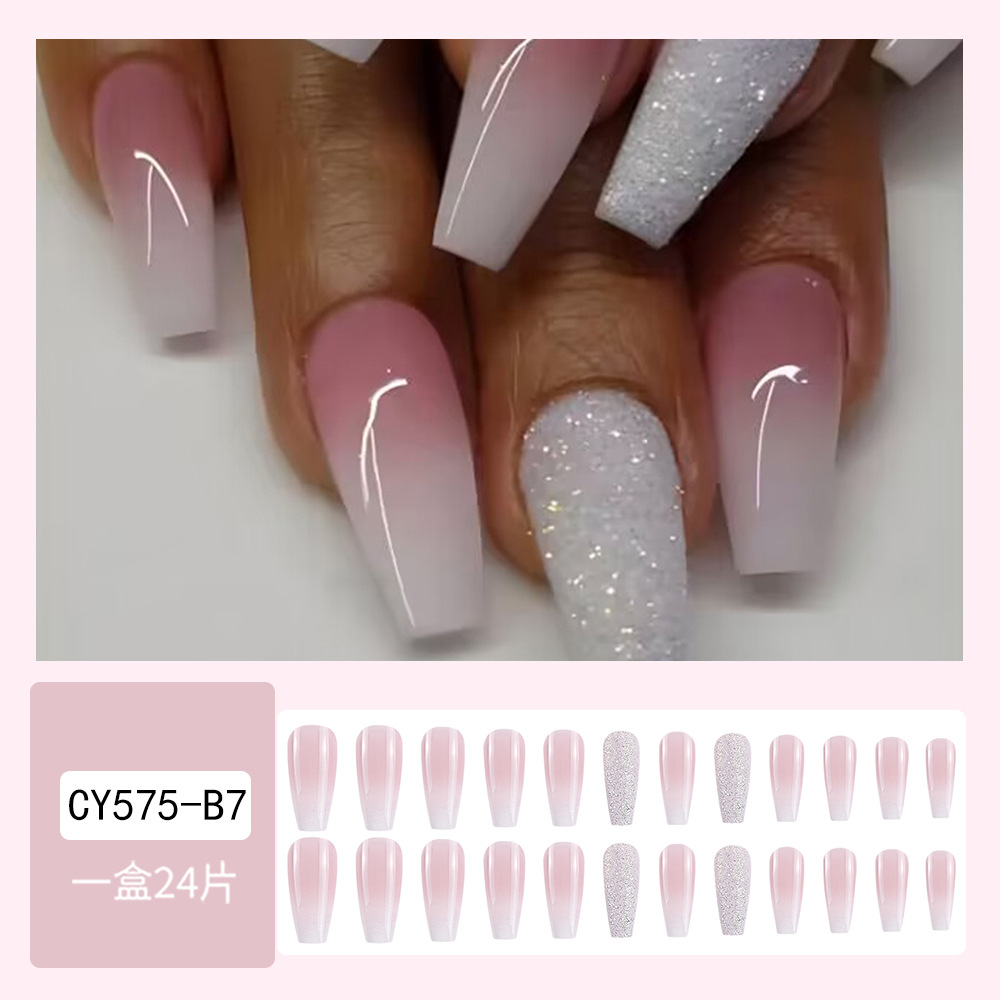 Puntas de uñas postizas de estilo europeo y americano, piezas de uñas desmontables de longitud media, uñas usables, puntas de uñas puras y elegantes.