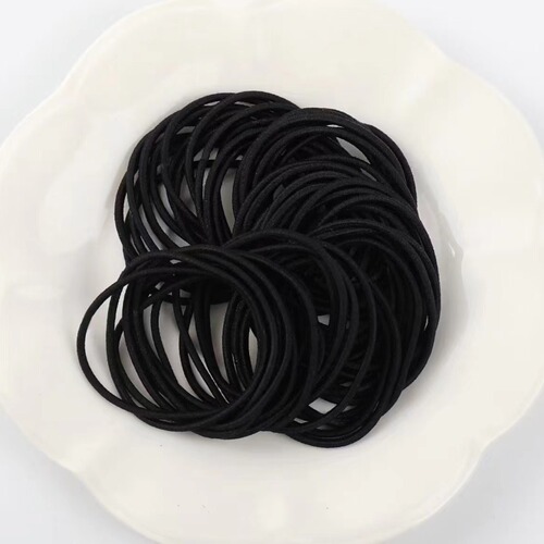 Simple thin hair ring, high elasticity and durability, hair tie, rubber band, women's hair tie, black hair rope, small leather case