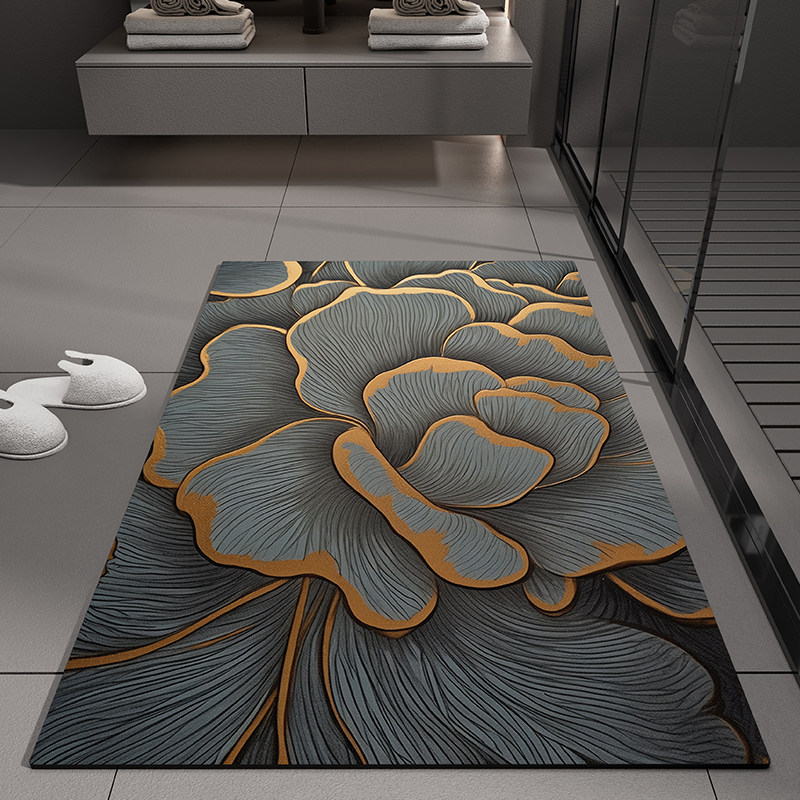 Flower-style americano transfronterizo esterilla de barro de algas esterilla de piso de baño puerta de absorción de agua esterilla de baño anti-deslizante esterilla de baño anti-sucio