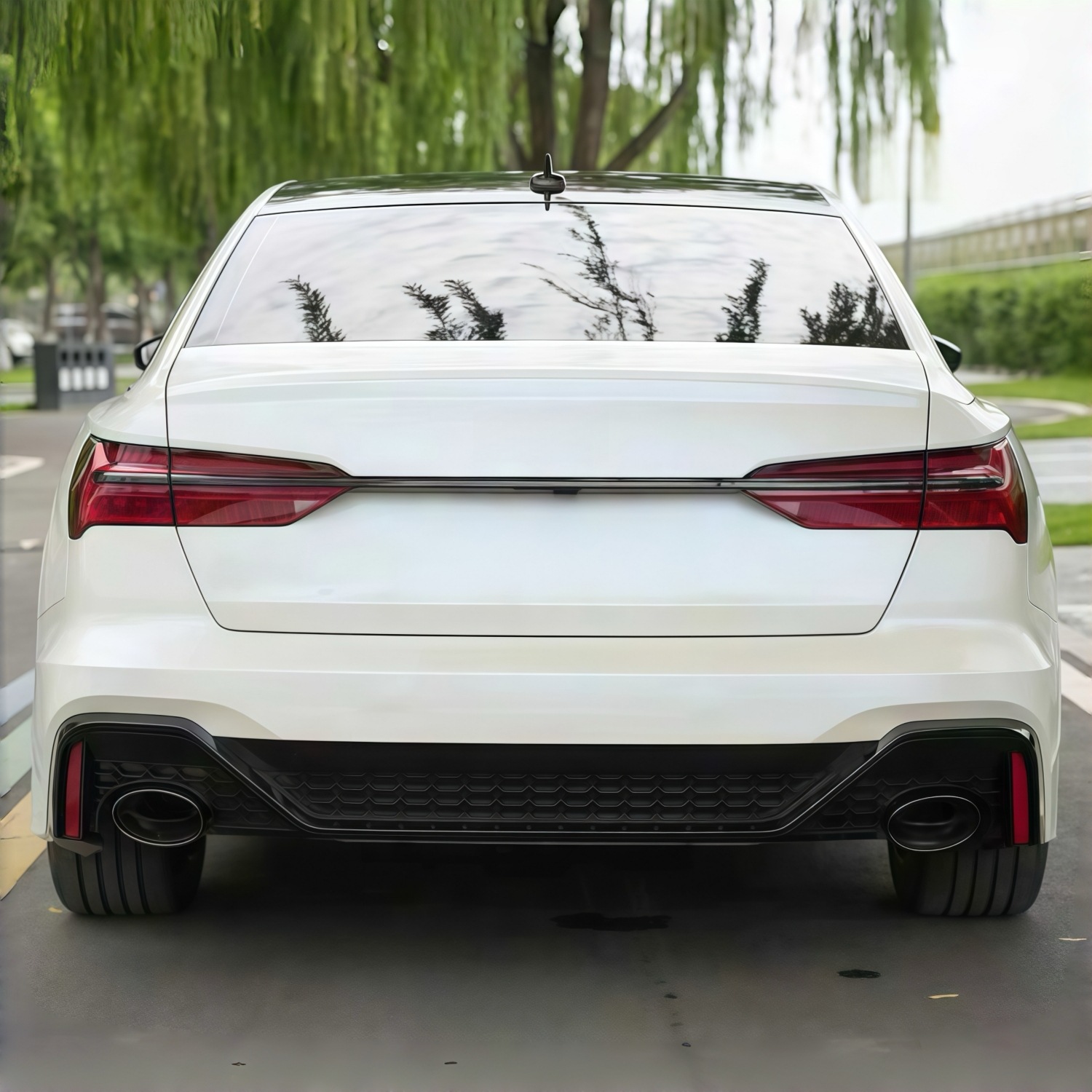 Suitable for 19-26 Models of Audi A6L Front Bumper Modification and Upgrade to Rs6 Front Bumper, Front Grille, Front Lip