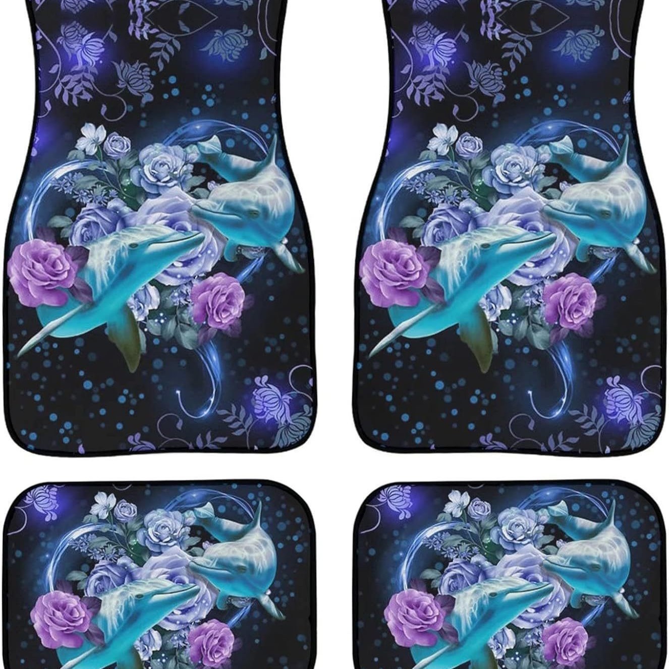 Cross-border JIT wholesale rose car floor mats, four-piece set of universal floor mats, non-slip and dirt-resistant car floor mats