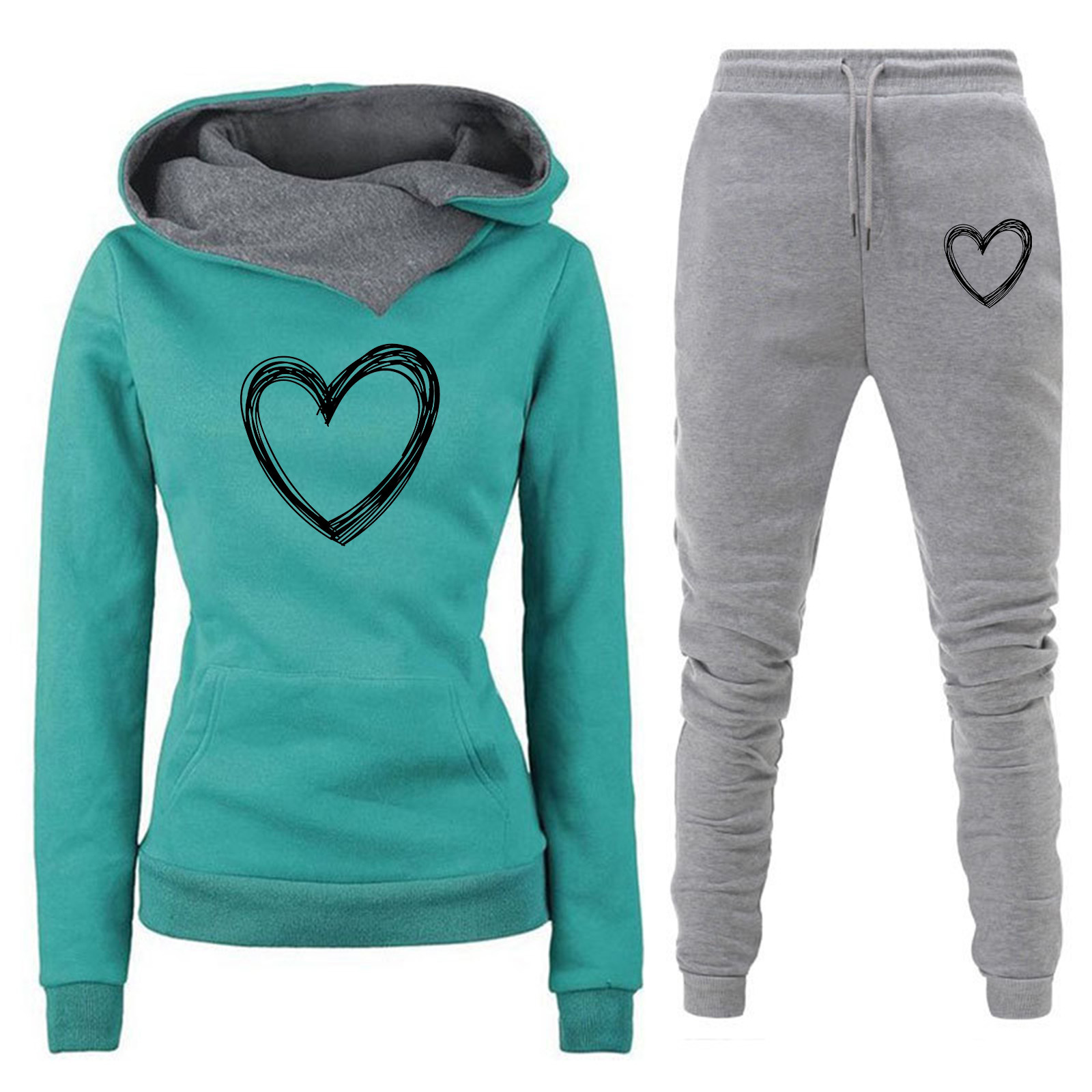 Comercio exterior transfronterizo Otoño e Invierno Nuevo traje de ropa deportiva con capucha y forro polar pantalones de suéter de mujer ropa de mujer al por mayor image 23