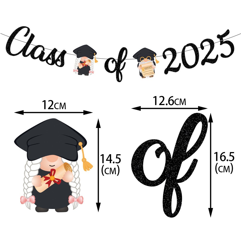 Tema enano transfronterizo temporada de graduación decoración del partido tire bandera pastel tarjeta inserción graduación escena diseño tire flor plug-in