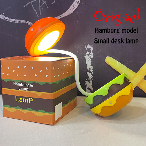 New hamburger night light, stowable atmosphere learning desk lamp bracket, curved telescopic swing stand, night light hamburger desk lamp