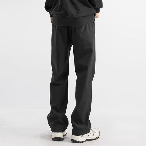 Men's Spring and Autumn Trend Loose Casual Straight Leg Pants Long Pants Sport Pants Black Versatile Waterproof Pants