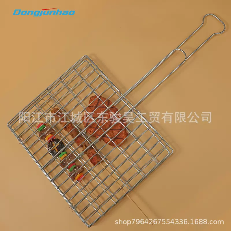 加工定制BBQ户外方形电镀烧烤架烧烤网烧烤夹小号烤肉架