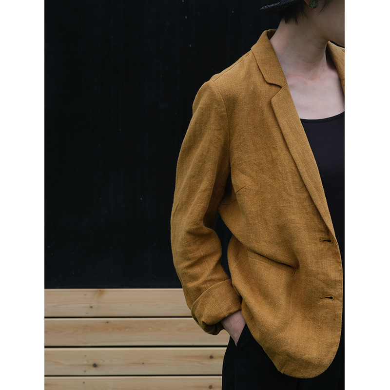 2025 Literary Women's Pure Linen Suit Jacket Small Suit Top Multi-Color Casual Versatile