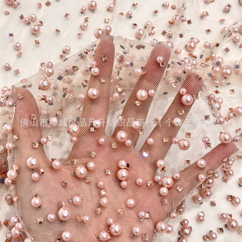 Gradiente unilateral broca caliente para aumentar la tela de malla de bola de burbuja alta moda vestido de moda tela de vestido de moda LACE image 3