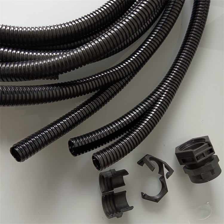 双层开口波纹管AD25.8尼龙阻燃护线管 设备已安装线缆更换保护管