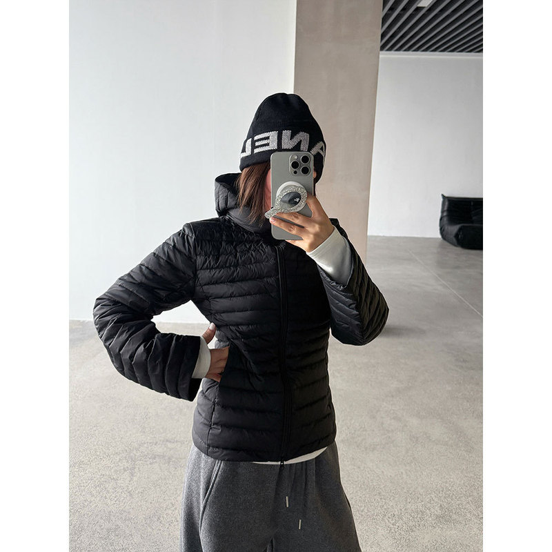 [Wang Qizhi] 90% White Duck down Warm Hooded Detachable down Jacket for Women, Winter Slim-Fit Waist-Cinching Coat 5120