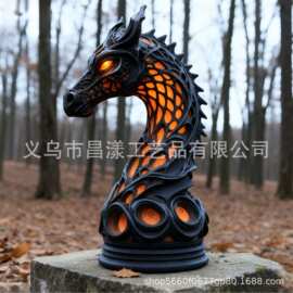 跨境龙首造型镂空发光摆件 暗黑奇幻风装饰灯163