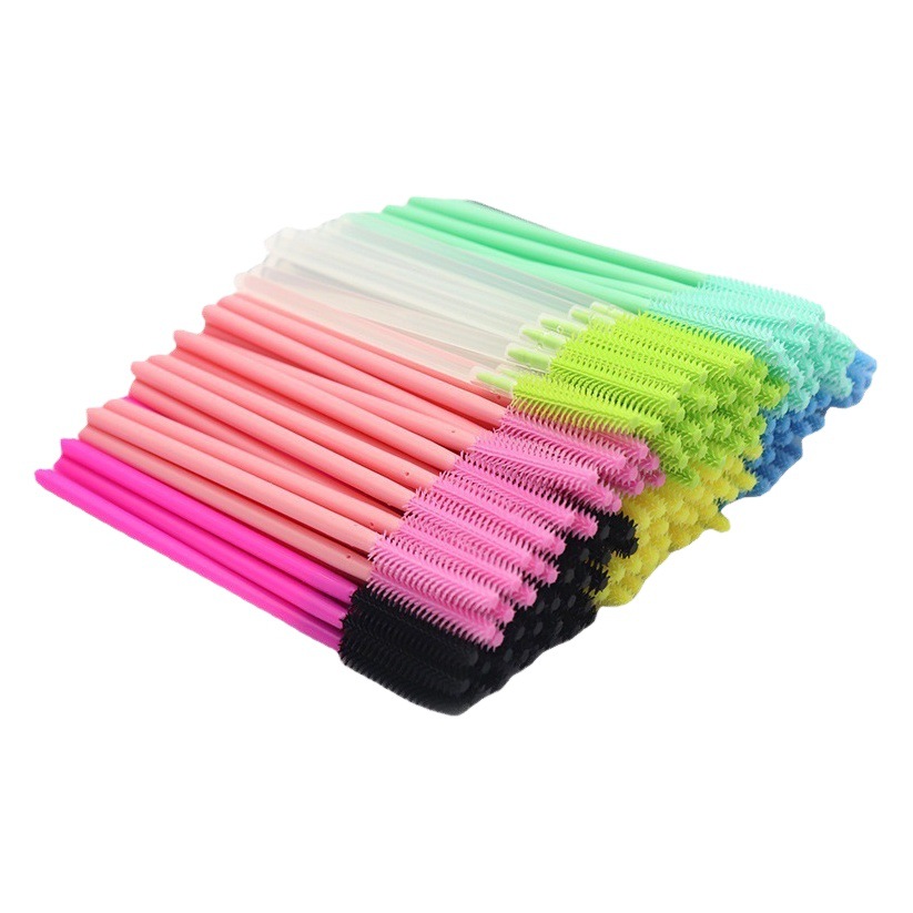 Wholesale Color Silicone Eyelash Brush Portable Disposable Eyelash Brush Mini Eyelash Roll Makeup Brush