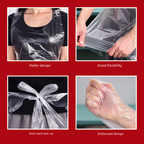 Disposable apron plastic PE thickened commercial restaurant hot pot barbecue children waterproof oil-proof individual packaging wholesale