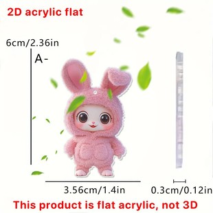 Cross-Border Valentine's Day Cartoon Cute Little Rabbit 2D Flat Acrylic Backpack Car Pendant Doll Pendant
