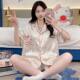Ice Silk Pajamas Women's Summer Thin Japanese Style Cute Cartoon Cardigan Short Sleeve Shorts Loose Summer Home Clothes suit