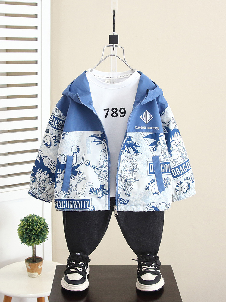 5975 Chaqueta de chaqueta para niños Primavera y otoño 2025 Nuevo estilo Cool y guapo Chaqueta de otoño para niños Chaqueta de moda