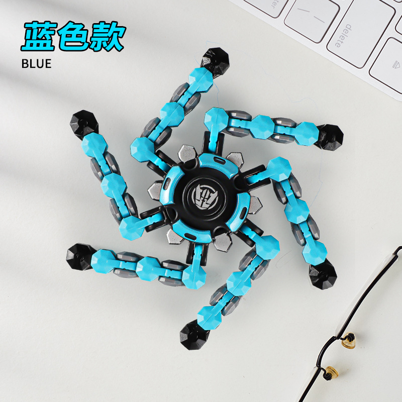 Fingertip Gyro deformable robot giratorio juguete mecánico de los niños tecnología negro espiral entre los dedos niño descompresión
