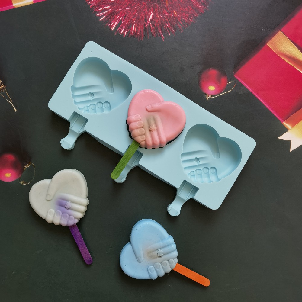 3 mano de mano helado 87 molde de silicona pastel helado pudín molde de postre jabón utensilios de cocción