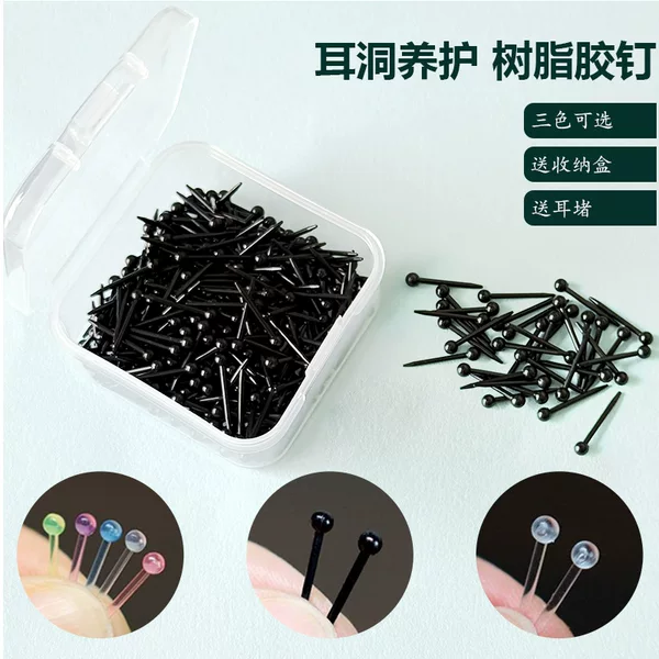 Plastic Ear Rods for Ear Hole Healing, Transparent Ear Studs, Resin Ear Care Rods, Invisible Anti-Clogging Needles