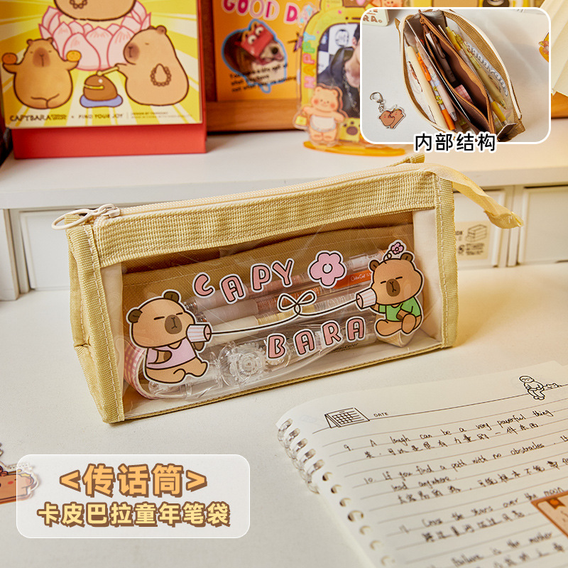 Kapibala Estuche para lápices transparente Estuche para lápices multicapa Estuche para lápices de gran capacidad para niñas Estuche para lápices transparente simple para estudiantes de escuela primaria