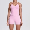 6700 vest + 6688 shorts set-Barbie pink