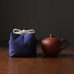 Chunni solid color thickened cotton storage travel bag tea can teacup tea set teapot small cloth bag eight colors