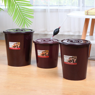 Plastic Tea Residue Bucket with Handle for Office Use, Tea Waste Bin, Tea Water Rack Bucket, Drainage Bucket, Tea Set Accessory with Dry and Wet Separation
