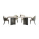 Italian Light Luxury Rectangular Rock Plate Dining Table and Chair Combination Household Small Apartment Light High-end Modern Simple Dining Table