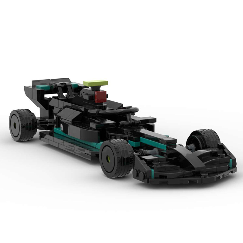MOC building blocks compatible with Lego 139850 Mercedes F1 W14 Super Racing car assembly sports car model